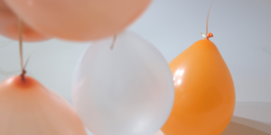 Orange and white balloons